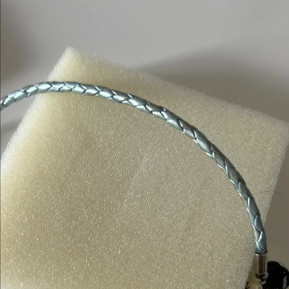 Silver and light blue Braided Women's Bracelet from Pandora - Picture 4 of 4